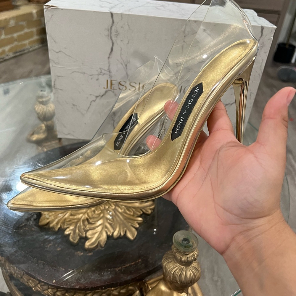 JESSICA RICH Gold/Clear pumps 🌷 - Picture 3 of 10